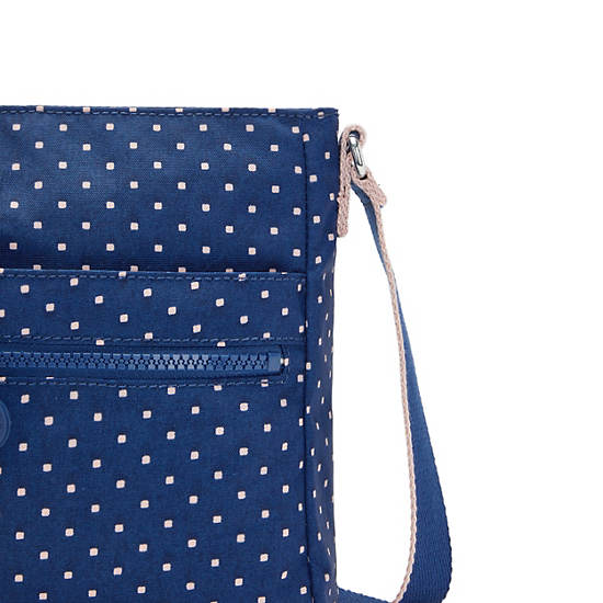 Kipling New Angie Printed Crossbody Bags Soft Dot Blue | CA 1200ZU